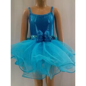 Dance Costume Jazz Small Child Turquoise A Wish Come True 412 Metallic Tutu Tap